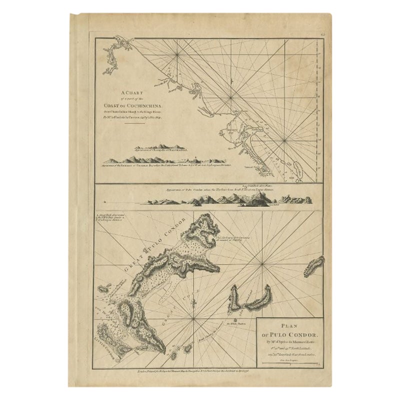 Antique Map of Quinam and the Côn ?ao Islands by Sayer, 1778 For Sale