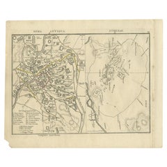 Antique Map of Rome and Athens by Funke, 1825