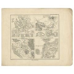 Carte ancienne de Rome et d'Athènes par Perthes, 1848