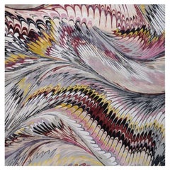 Feather Marmor Maroon 10'x8' Teppich aus Wolle und Seide von Mary Katrantzou