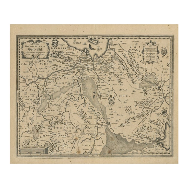 Antique Map of Overijssel by Visscher, 1632 For Sale