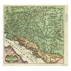Carte ancienne de Pannonia et d'Ilyria par Cluver, 1685