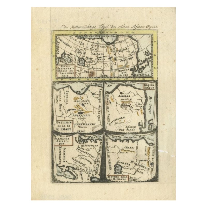 Antike Karte Nordasiens von Mallet, 1719