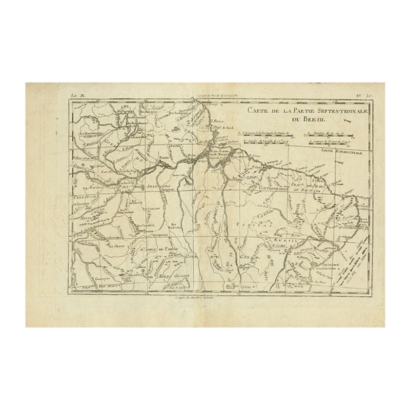 Antique Map of Northern Brazil by Bonne, c.1780
