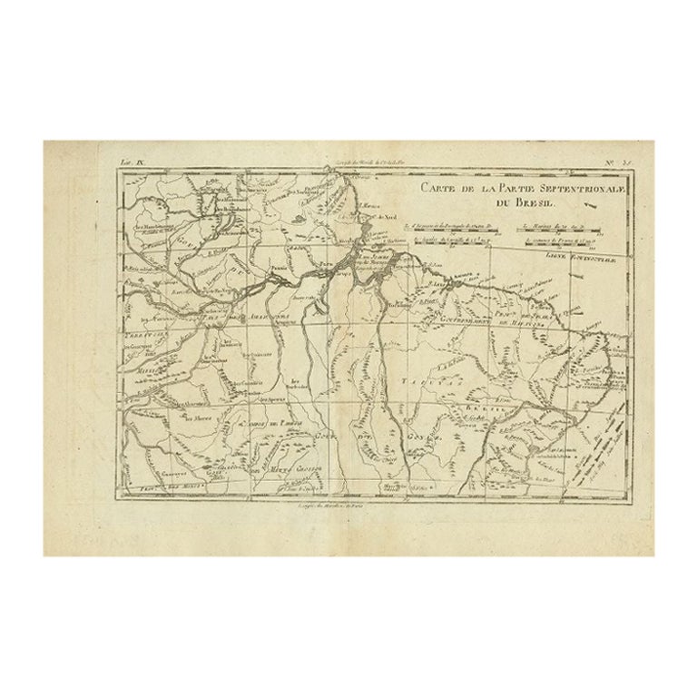 Antique Map of Brazil of Southern Brazil, Uruguay, and Northern Argentina,  c1780 For Sale at 1stDibs