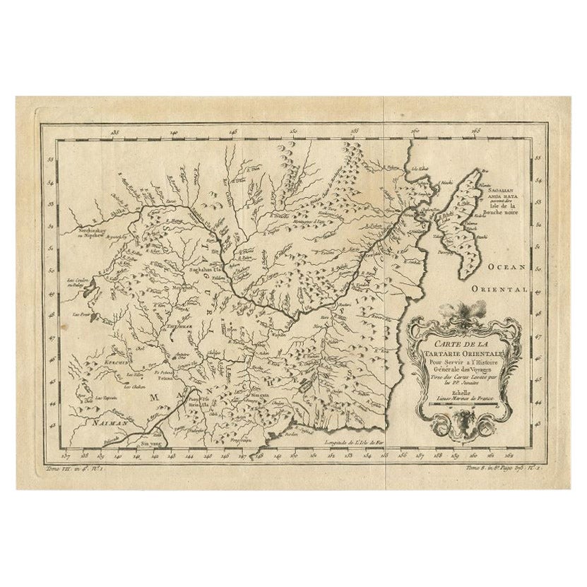Carte ancienne de la Chine du Nord et de la Russie de l'Est par Bellin, 1757