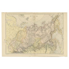 Mapa antiguo de Rusia en Asia por Weller, 1882