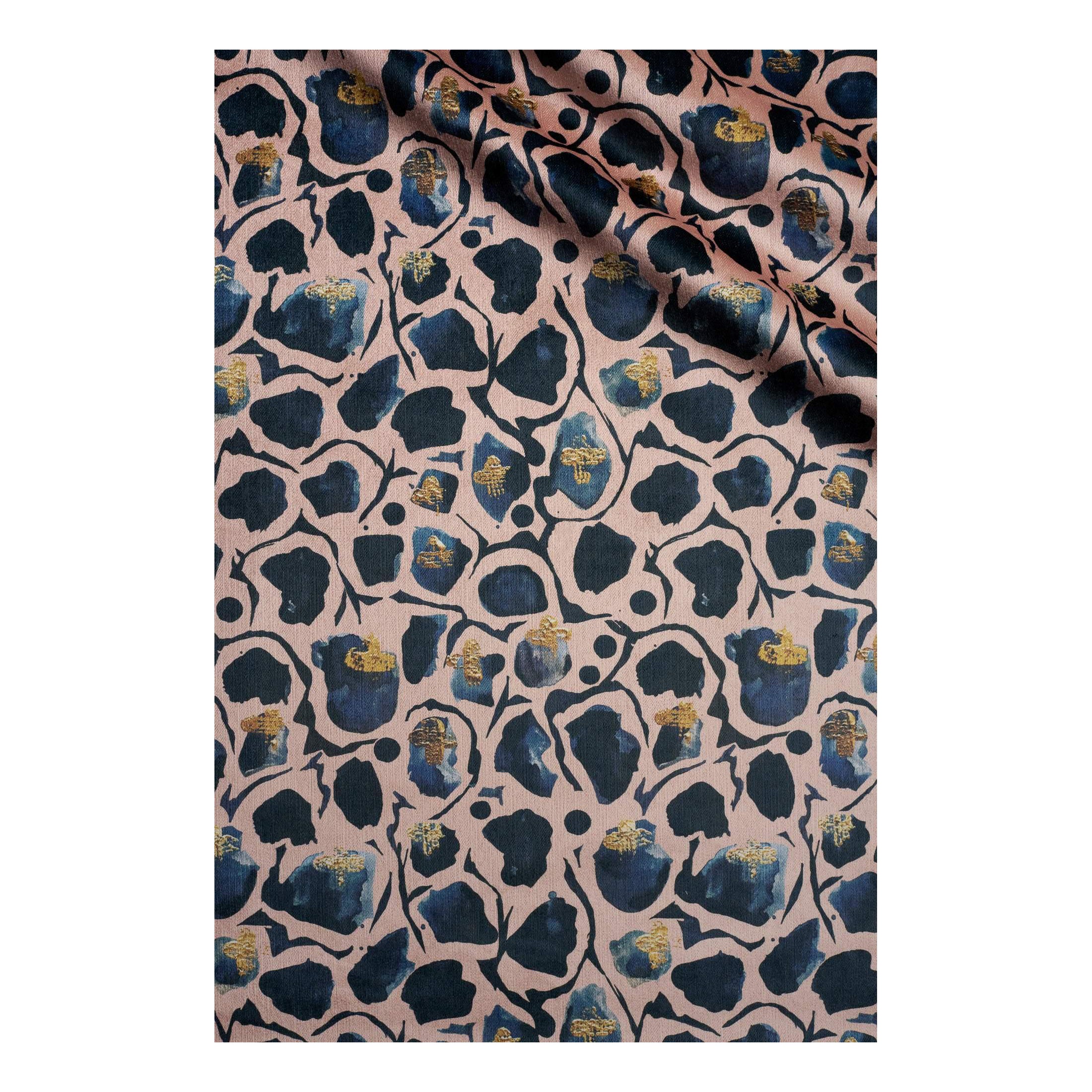 Giraffe Blush Velvet Fabric For Sale