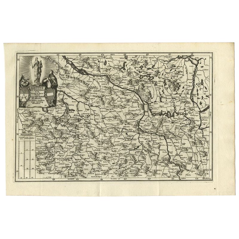 Antique Map of Saxony and Westphalia by Scherer, 1699 For Sale