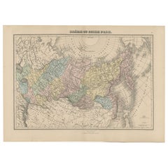 Antike Karte von Sibirien und Russland, um 1885