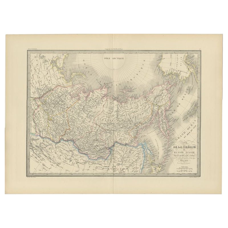 Antique Map of Siberia by Lapie, 1842 For Sale