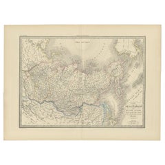 Antique Map of Siberia by Lapie, 1842