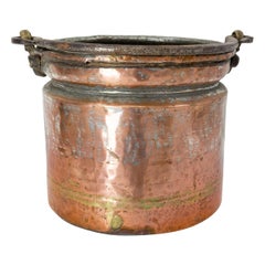 19th Century Planter Copper Jardinière with Handle, SW France