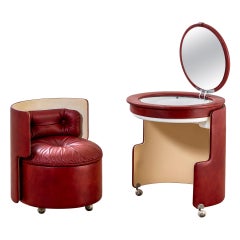 Retro Luigi Massoni for Poltrona Frau Dilly Dally Leather Vanity Dressing Table