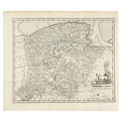 Antique Map of Oostergo, Friesland by Tirion, 1785