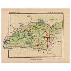 Antique Map of Smallingerland by Kuyper, 1868