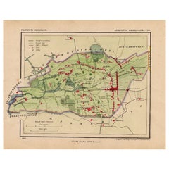 Antique Map of Smallingerland by Kuyper, 1868