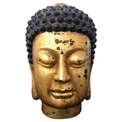 Golden Lacquered Buddha Head Ming Style