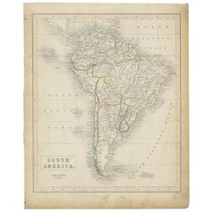 Carte ancienne d'Amérique du Sud, c.1840