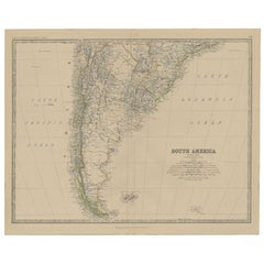 Used Map of South America, Southern Part, 1882