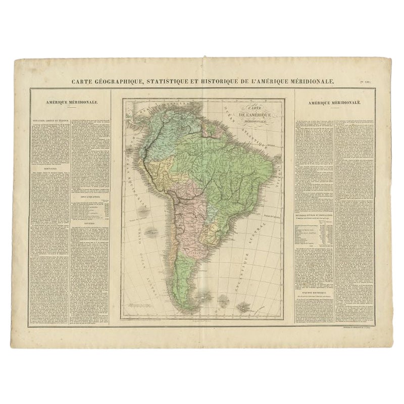 Antique Map of South America by Buchon, 1825 For Sale