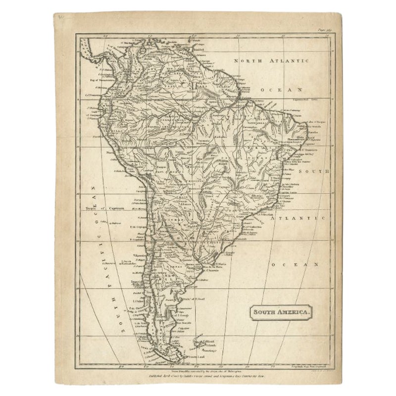 Antique Map of South America by Cadell & Davies, 1803 For Sale