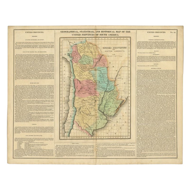Antique Map of South America by Finlayson, 1822 For Sale