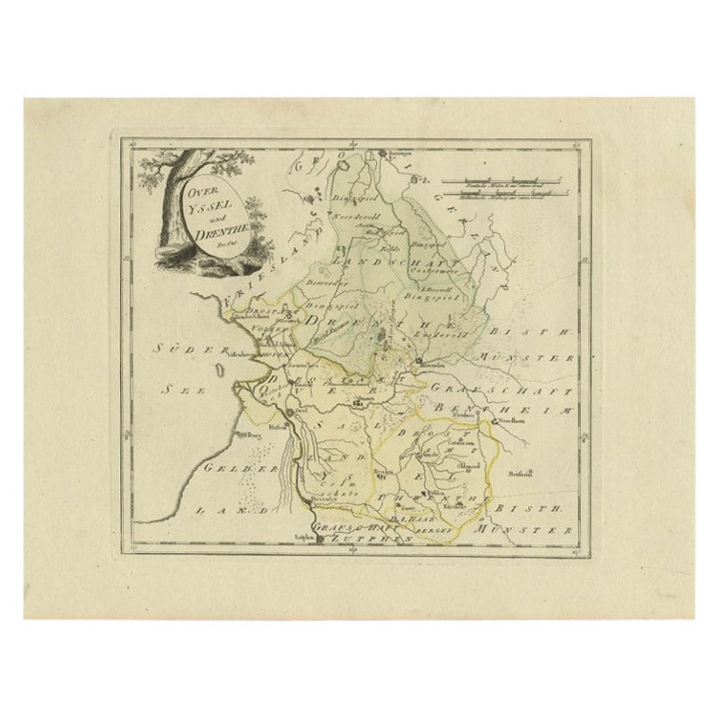 Antike Karte von Overijssel und Drenthe von Von Reilly, um 1795