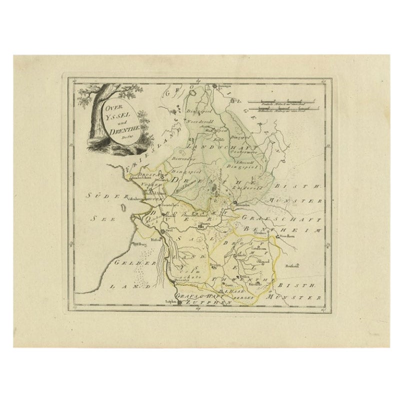 Antike Karte von Overijssel und Drenthe von Von Reilly, um 1795 im Angebot