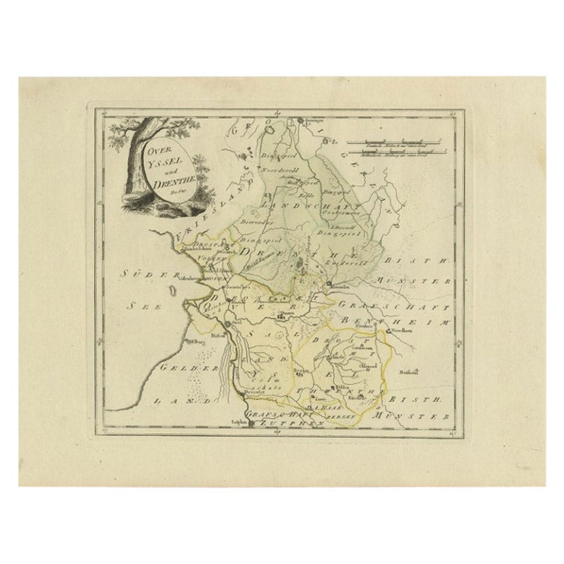 Antique Map of Overijssel and Drenthe by Von Reilly, c.1795 For Sale