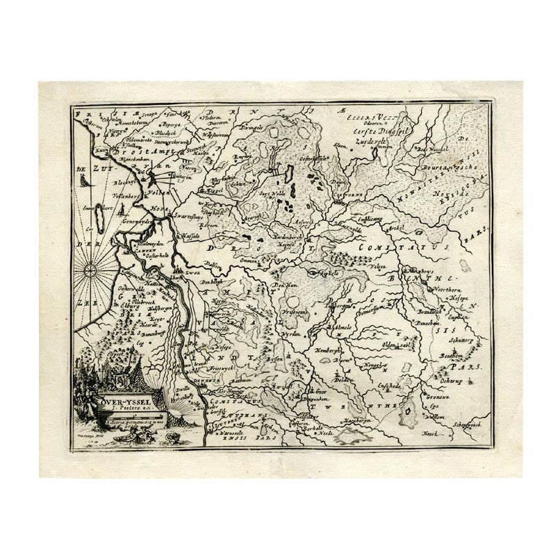 Antique Map of Overijssel by Bachiene, 1758