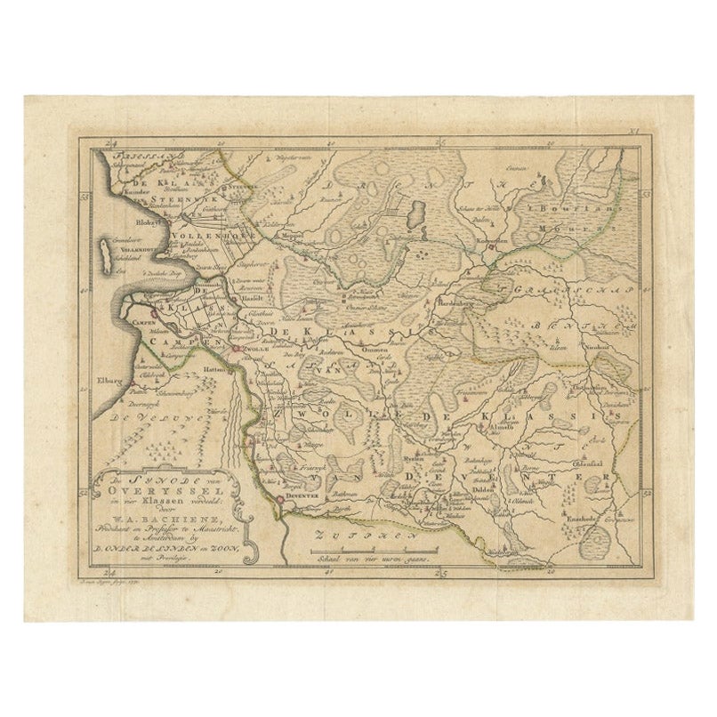 Antique Map of Overijssel by Van Jagen, 1771 For Sale