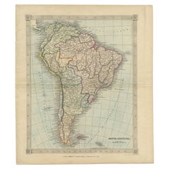 Carte ancienne d'Amérique du Sud par Kelly, 1835
