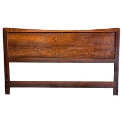 Danish Modern Rosewood and Cane Reversible Headboard