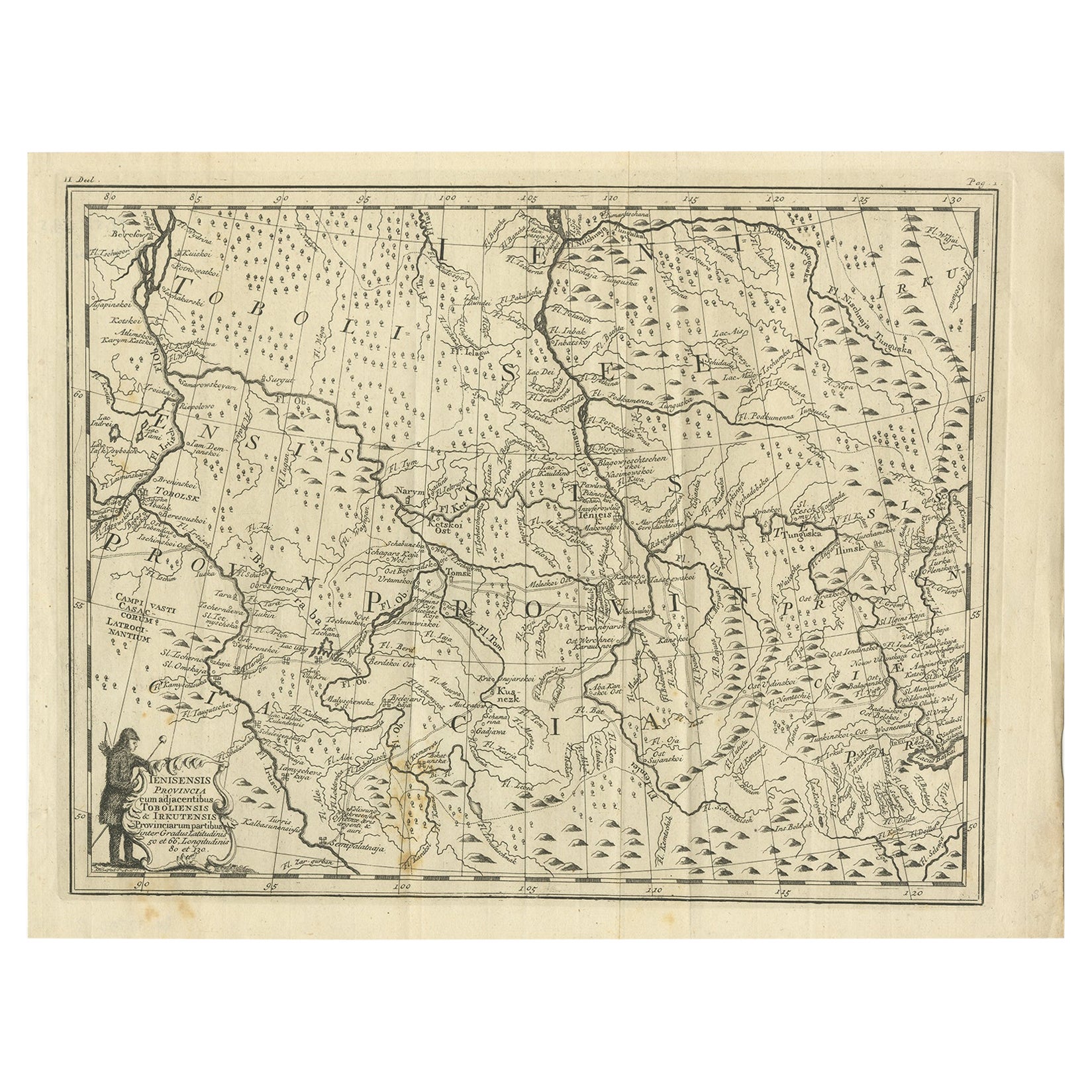 Antique Map of Part of Russia, c.1740 For Sale