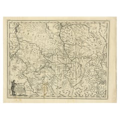 Antike Karte eines Teils Russlands, um 1740