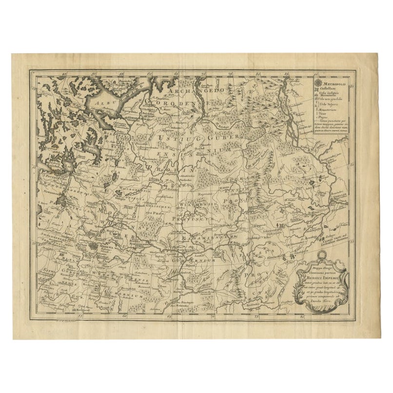 Antique Map of Part of Russia by Spyk, c.1740