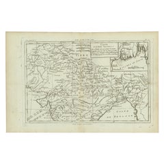 Carte ancienne d'une partie de l'Asie du Sud par Bonne, vers 1780