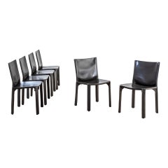 20th Century CAB 412 Set of Six Chairs by Mario Bellini for Cassina '70s