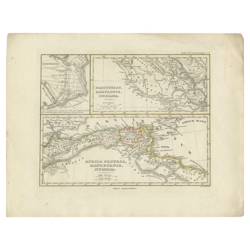 Carte ancienne d'Afrique du Nord par Perthes, 1848