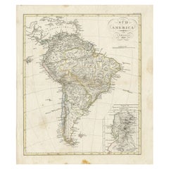 Antike Karte Südamerikas von Reichard, 1820