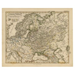 Antike Karte Nord- und Osteuropas von Stieler, 1855