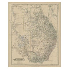 Antique Map of South Australia by Johnston, 1882