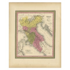 Antique Map of Northern Italy by Mitchell, 1846