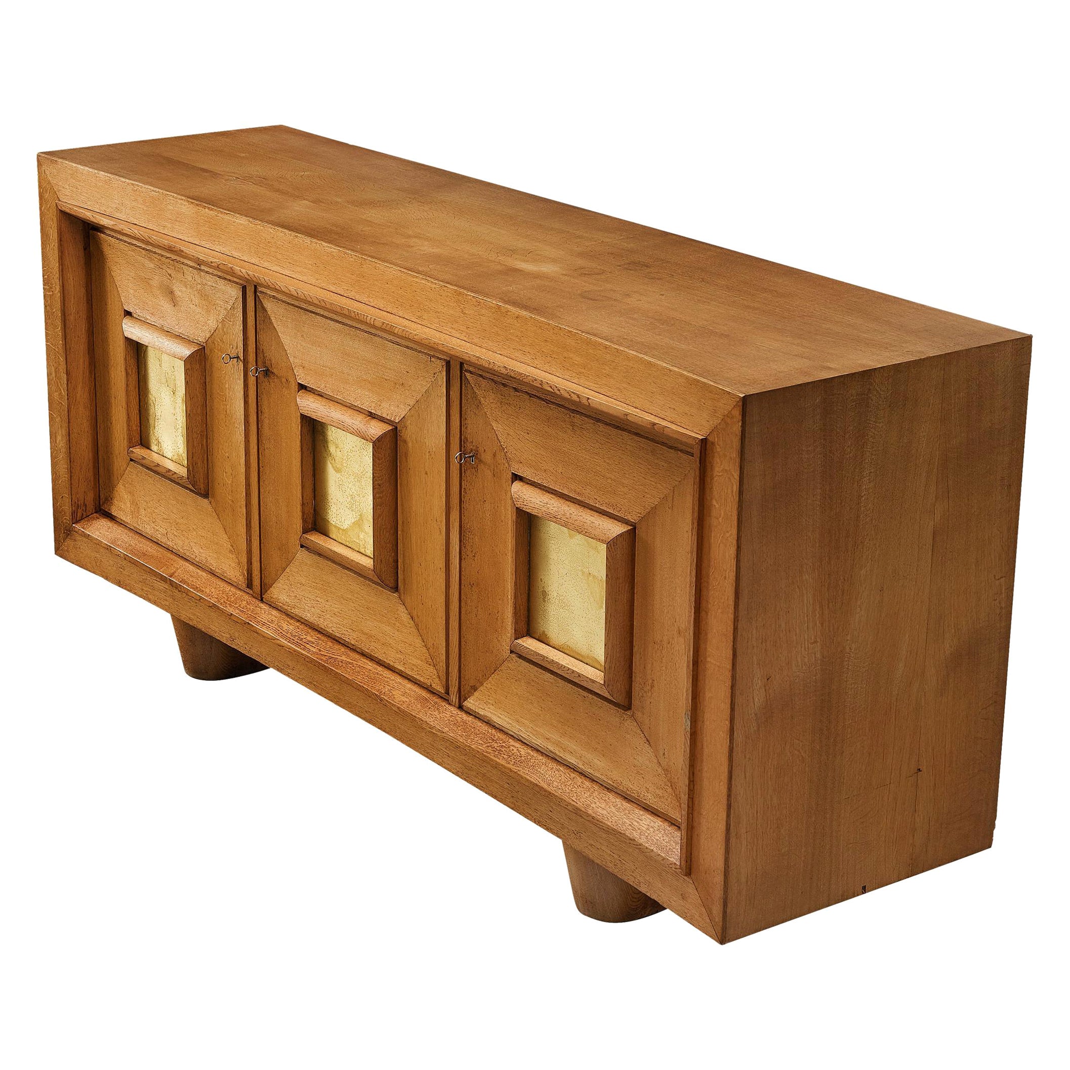 Jorj Rual Art Deco Sideboard in Solid Oak and Gold Leaf