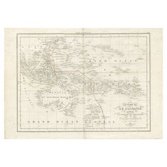 Carte ancienne de l'Océanie par Delamarche, 1836