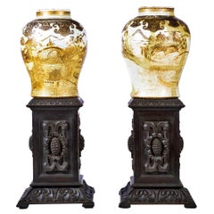 Rare Pair of Jars a Chinese Porcelain Kangxi Period 19th Century