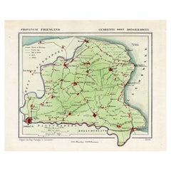 Antique Map of Oostdongeradeel by Kuyper, 1868