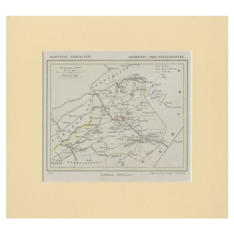 Antique Map of Ooststellingwerf by Kuyper, 1868