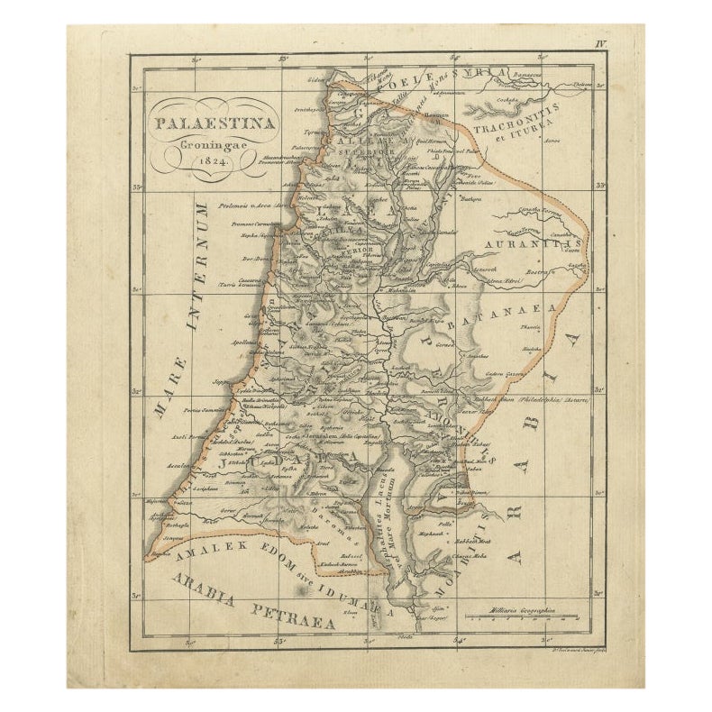 Antique Map of Palestine by Funke, 1825